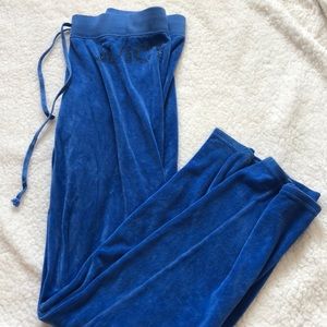 Velvet blue straight leg sweats